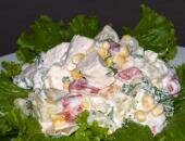 Салат с Курицей и Ананасами Фото рецепта: салат с курицей и ананасами